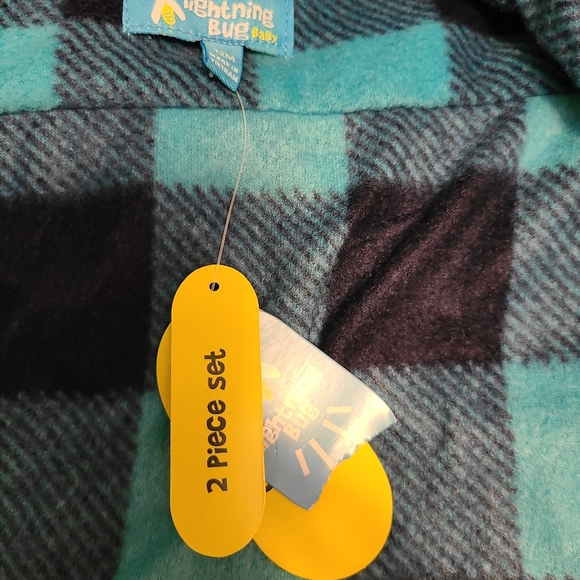 Lightning Bug Baby Plaid Jogger Set - Picture 5 of 6